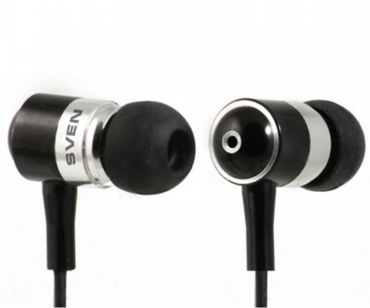 Наушники Sven SEB-10BK Black/Silver, Mini jack (3.5 мм), вакуумные, кабель 1.15 м